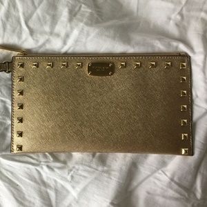 Michael Kors Studded Zip Clutch Wristlet